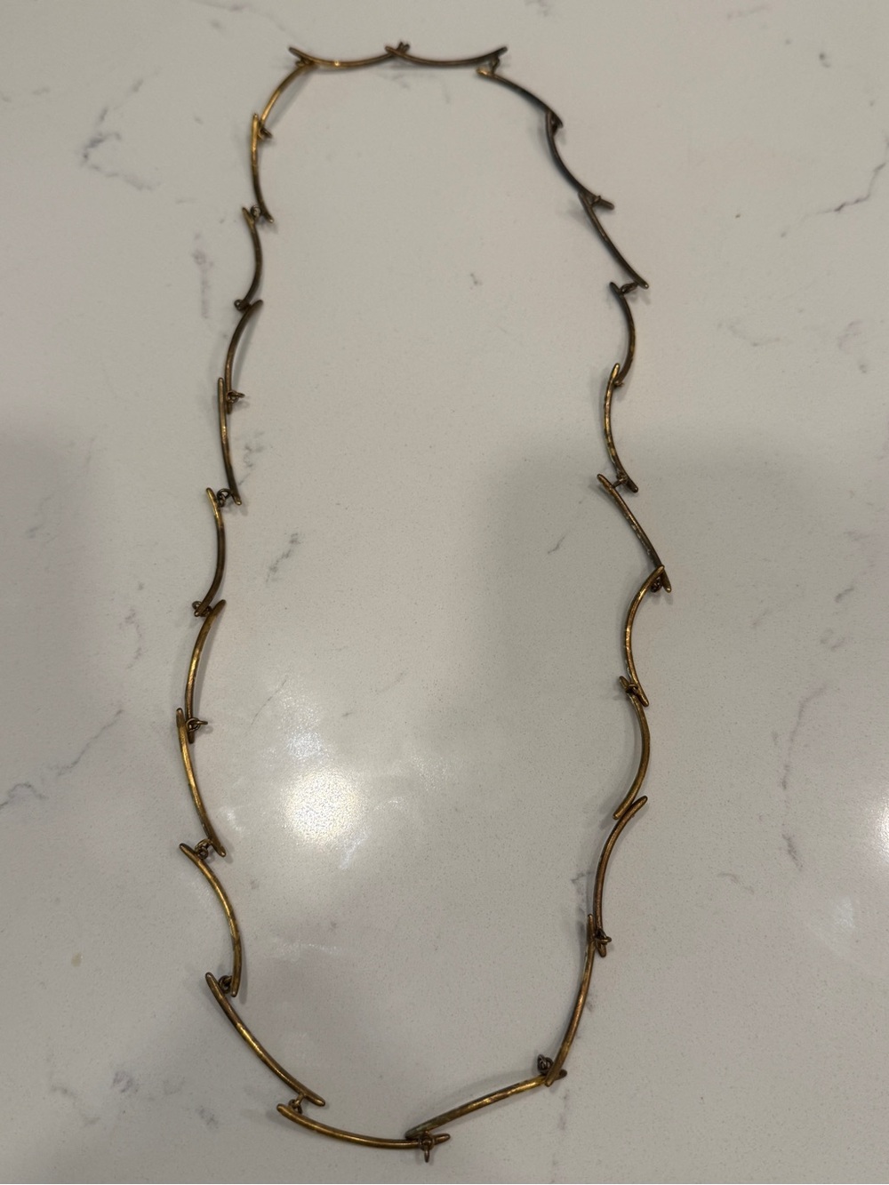 Gold-Tone Curved Link Necklace